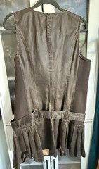 Wild Fable Brown Solid Twill Mini A-Line Dress V-Neck Sleeveless Belted XL