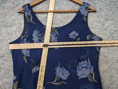 MHM Melissa Harper Dress Womens 12 Blue Sleeveless Back Slit Lined Maxi