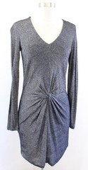 Ted Baker Lizzy Silver Black Metallic Shimmer Twist Cocktail Dress 0 1 US 2 4 ?