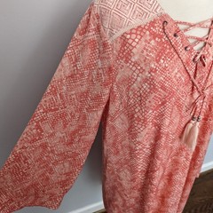 Women&rsquo;s Haute Hippie Tribe Light Coral Pink Python Dress Large Tassel Bohemian