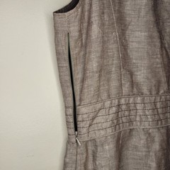 Willi Smith Sleeveless A-line Brown Dress Size 8 Women Business Linen Blend