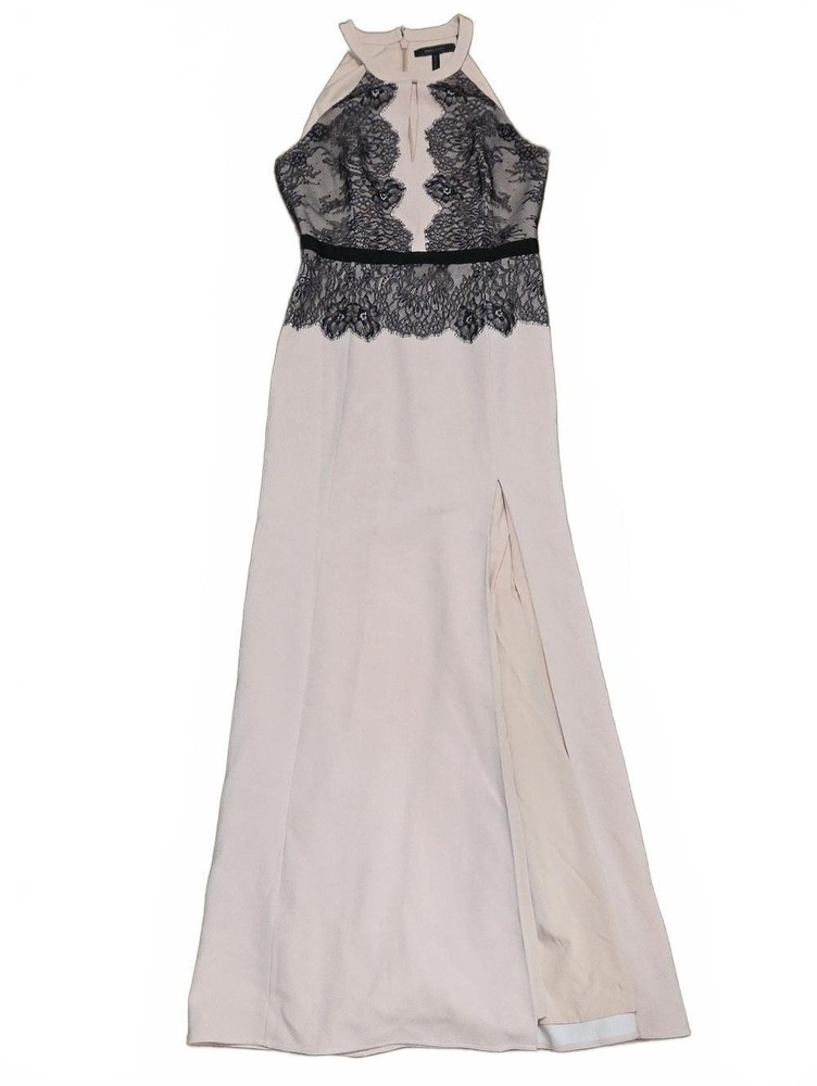 BCBG Maxazria | Sleeveless Nude-Colored Lace-Accent Evening Dress | 10