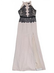BCBG Maxazria | Sleeveless Nude-Colored Lace-Accent Evening Dress | 10