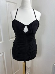 Pink Vanilla Black Ruched Halter Neck Mini Dress UK 10 Party Clubwear