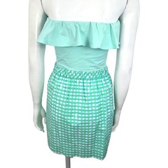 Lilly Pulitzer Strapless Ruffle Gingham Mini Dress Womens Medium Cottagecore