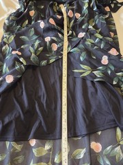 Julia Jordan Navy Floral Faux Wrap Belt Dress Peek a Boo Skirt 14 Flowy