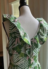 CK Bradley Ruffle Sleeveless Tropical Maxi Dress Size Medium