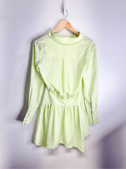 GRLFRND Mini Dress Extra Small Button Down Long Sleeve Lime Green
