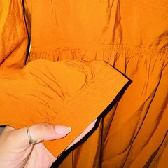 Banana Republic Burnt Orange Solid Square Neck Smocked Babydoll Mini Dress XL