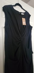 NWT M.M. LaFleur Black Knot-Front Draped Sheath Taylor Dress Size +1 PLUS XL