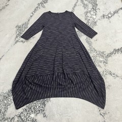 Kozan Dress Womens Small Striped Bubble Hem Midi Dress Asymmetrical Art To Wear