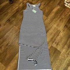 NWT-STS Sail To Sable Jetting to Jetties Navy Striped Maxi Tank Dress Sz Medium