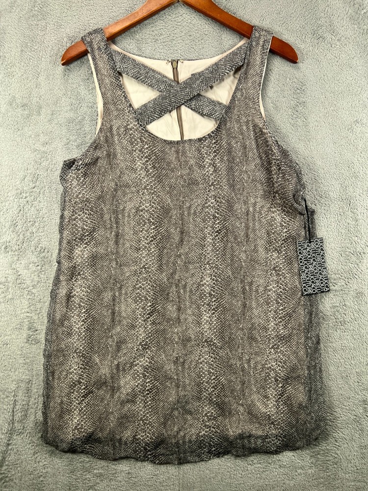 LUCCA Couture NEW Womens Large Python Mini Dress Beige Snake Sleeveless NWT