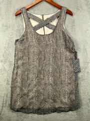 LUCCA Couture NEW Womens Large Python Mini Dress Beige Snake Sleeveless NWT