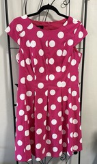AGB Pink and White Polka Dot Dress Size 12
