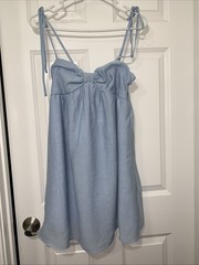 Shein Sundress Lightweight Light Blue Size SMALL (4) Lined Crinkle Fabric NWOT