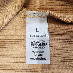 ACTIVE BASIC Button Slit Rib Cami Midi Dress Tan Large
