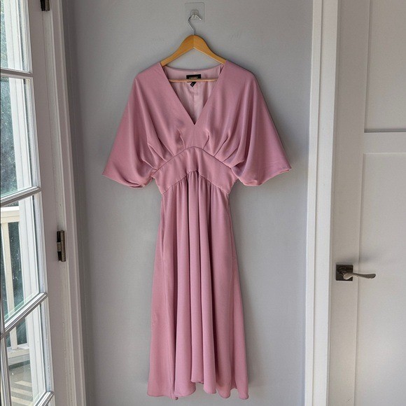 ALEXIA ADMOR Size 8 August Draped Soft Girl Feminine Midi Dress