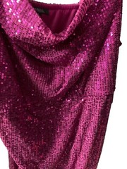 Women’s XXL Adjustable Short Sparkly Sequin Rouched Mini Dress PINK 💥NWT