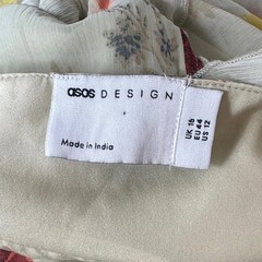 ASOS Women&rsquo;s Halter Ruffle Floral Maxi Dress Size 12 Cream NWOT