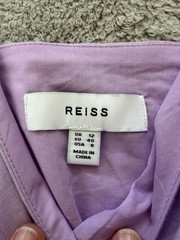 Reiss Purple Linen Wrap Midi Dress V-Neck Adjustable Straps UK 12