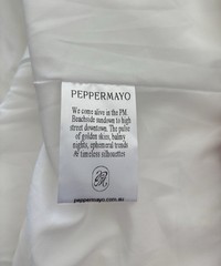 Peppermayo Lexy Mini Dress Ivory Bubble Hem Lace Up Cotton Blend Women US 14 NWT