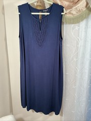NWT Chelsea And Theodore Midi Navy Women’s Rayon Casual Summer Dress Sz XL