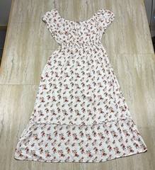 J For Justify Juniors Size 2X White Floral Print Maxi Dress Cottagecore