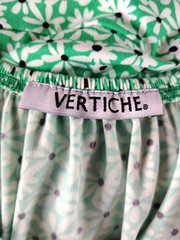 Vertiche Green Mix Patterned Fit and Flair Bardot Short Dress Size 8 BNWOT