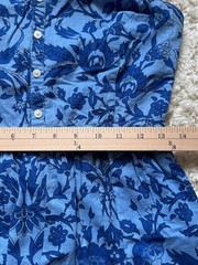 Old Navy Blue Smocked Top with Floral Accent