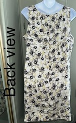 J.Jill 3X Sleeveless Shift Dress Floral Coastal Pockets Love Linen Yellow Gray