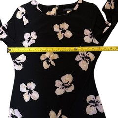 Tommy Hilfiger Black Floral Bell Sleeve Shift Dress Size 2