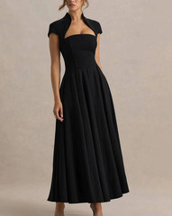 Club L London Black Sweetheart Cap Dress