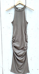 MICHAEL STARS Wren Halter Women Green Ruched Sleeveless Midi Dress Sz M READ