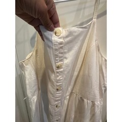 Old Navy Womens XXL Cream Button Front Eyelet Hem Smocked Midi Dress Off White