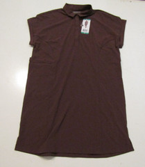 NWT Womens HI-TEC Lightweight Dark Purple Collar Button S/S Shirt Dress Sz XL