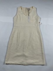 Women&rsquo;s Nicole Miller New York Sheath Dress Size 8 Cream V-Neck #135