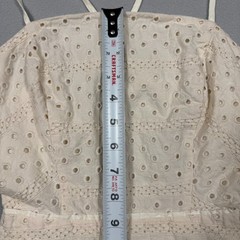 Urban Outfitters Cream Tie Back Eyelet Spaghetti Strap Dress Size XS