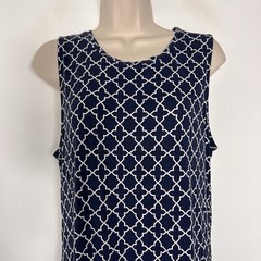 Nautica Tank Dress Women&rsquo;s Medium Sleeveless Shift Knee Length Lightweight