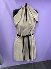 Alexis Leather Suede Belted Halter Dress with Side Pockets NWT