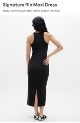 Brand NEW w/ TAGS : ATHLETA Signature Rib Maxi Dress : Size Large : Black
