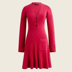 J. CREW A-Line Merino Wool Sweater Dress Women’s Size Small 2021 Magenta