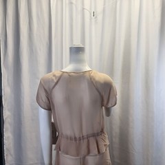 Sheer Button-Down Dress With Drawstring Waist & Ruffle Hem Size 6 Kensie NWT