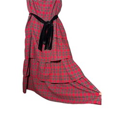 Sugarlips Arvada Red Multi Plaid Mari Tiered Midi Dress Size 3X