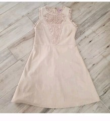 Alya Francescas Tan Suede Lace Sleeveless Dress S Boho Festival Western Concert