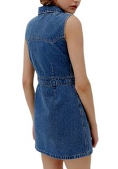 BDG Urban Outfitter Denim Mini Dress Blue Y2K Button Up Cowgirl Western Size S