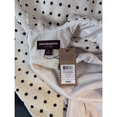 Johnston & Murphy Cream Navy Mini Gold Polka Dot Fit and Flare Dress Size 6 NWT
