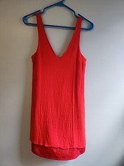 Lulus Womens S Red Orange Mini Sleeveless Tank Shift Dress