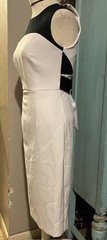 Milly Elegant Tailored Flattering White & Black Sheath Pencil Skirt Dress Size 2