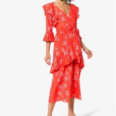 Borgo De Nor Aiana Ruffle Print Midi Dress 12